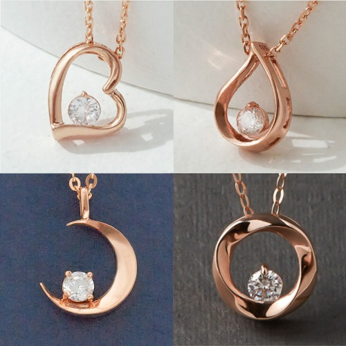 14K 1부 다이아몬드 심플 목걸이 균일가 핑크골드 꼬냑 다이야목걸이 프로포즈 특별한선물